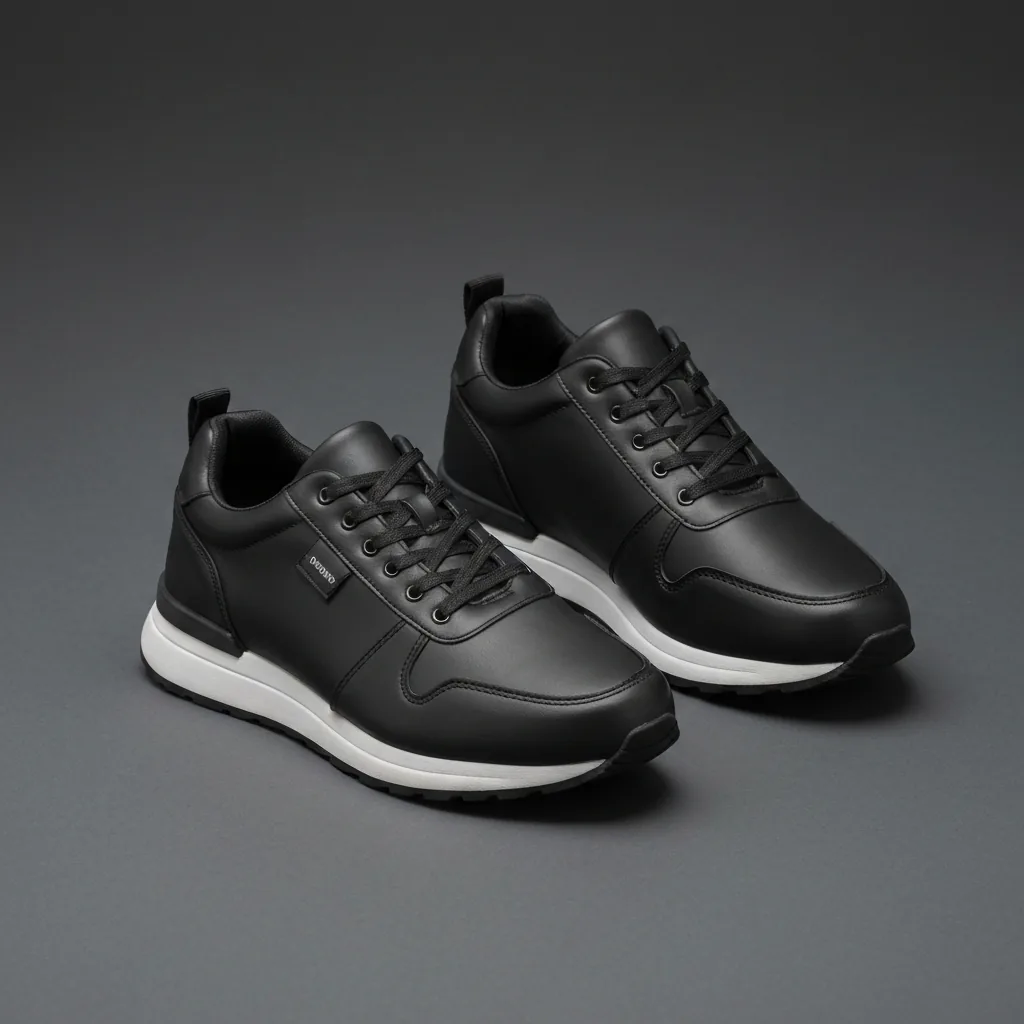 casual men's sneakers neatly displayed on a modern