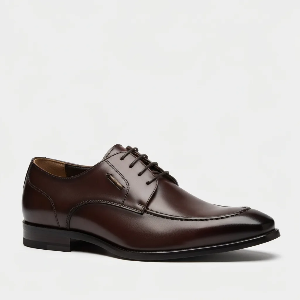 stylish men's leather formal shoes on a clean
