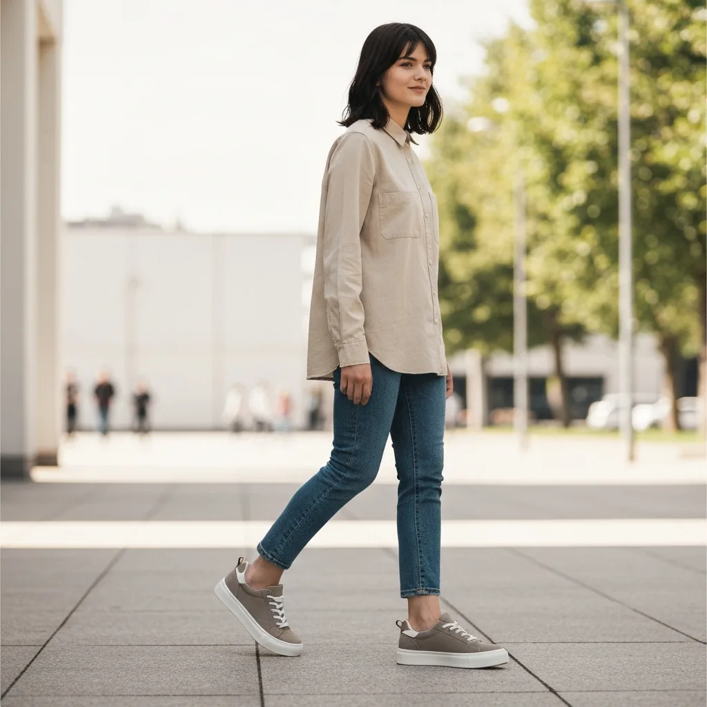 women's casual sneakers lifestyle product shot with soft